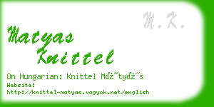 matyas knittel business card